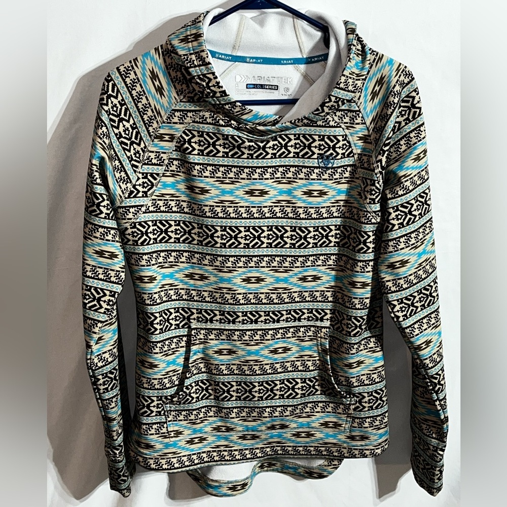 Ariat tek women’s western hoodie size SMALL tourq and brown
